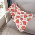 thumbnail image 3 of Cute Strawberry Flower Pink Blanket, Soft Blankets Flannel Bed Throw Cozy Lightweight Plush Gifts for Women Men Boys Girls Kids Sofa Couch Bedroom Warm All Season, Home Decor, Small 50"x40", 3 of 6