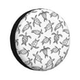 thumbnail image 2 of Balery Hand Drawn Turtle Tire Covers - Tough Tire Wheel Protector for Truck, SUV, Trailer, Camper, RV -15 inch, 2 of 8