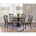 thumbnail image 2 of 5-Pc Rubberwood Bella Dining Set in Gray/Black Stone, 2 of 6