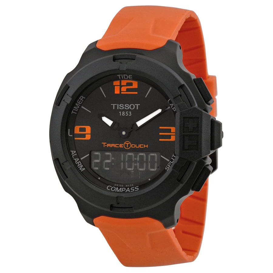 Tissot T-Race Touch Black Dial Orange Rubber Mens Watch T0814209705702