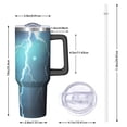 thumbnail image 2 of Thunder 40oz Tumbler with Handle and Straw, Large Capacity Travel Cup for Hot & Cold Drinks, Double Walled Vacuum Insulated Cup, Lover, Birthday, Lightening, 2 of 6