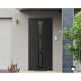 thumbnail image 2 of Front Exterior Prehung Metal-Plastic Door Frosted Glass | Manux 8112 Matte Black | Office Commercial and Residential Doors Entrance Patio Garage W36x80 Right-hand, 2 of 5