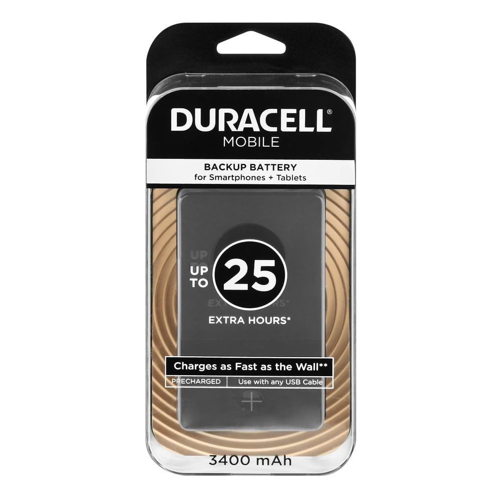 Duracell Mobile Backup Battery for Smartphones + Tablets up to + 25