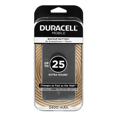 Duracell Mobile Backup Battery for Smartphones + Tablets up to + 25 Extra Hours, 1.0