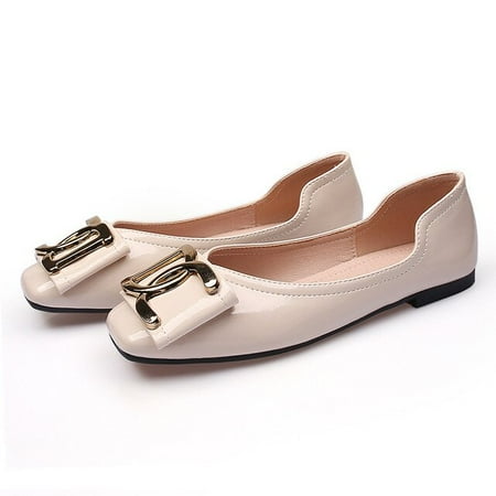 

2021 Ballerina Shoes Women Spring Fashion Ballet Flats Shoes Square Toe Patent Leather ShoesLoafers Women Girls
