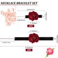 thumbnail image 2 of 1 Set Gothic Cloth Flower Cord Bracelet & Choker Necklace Velvet Jewelry Set for Women Dark Red 7~7-3/8 inch(17.7~18.7cm) 13.31~13.46 inch(33.8~34.2cm) 2Pcs/set, 2 of 6