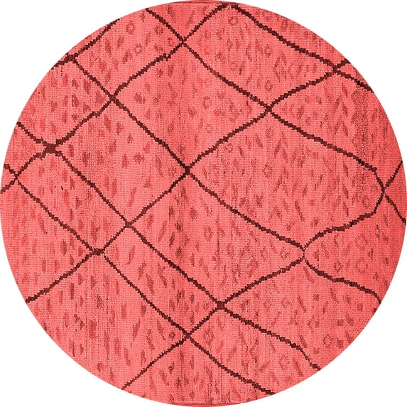 Ahgly Company Indoor Round Oriental Red Industrial Area Rugs, 4' Round