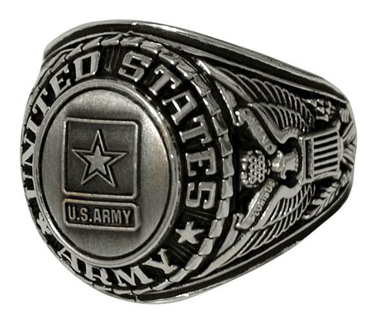 Unit Insignia Rings Deluxe Silver Insignia Ring - Army, 9 - Walmart.com