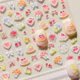 5D Pudding Jelly Dessert Fruit Cherry Pink Claw Print Bowknot Tie knot ...
