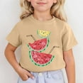 thumbnail image 2 of Short Sleeve Shirts for Girls Summer Shirts Cute Tops Cartoon Cute Tops Graphic Tee Shirt Painting T Shirt Fashion Shirts #Khaki(8-9 Years), 2 of 4