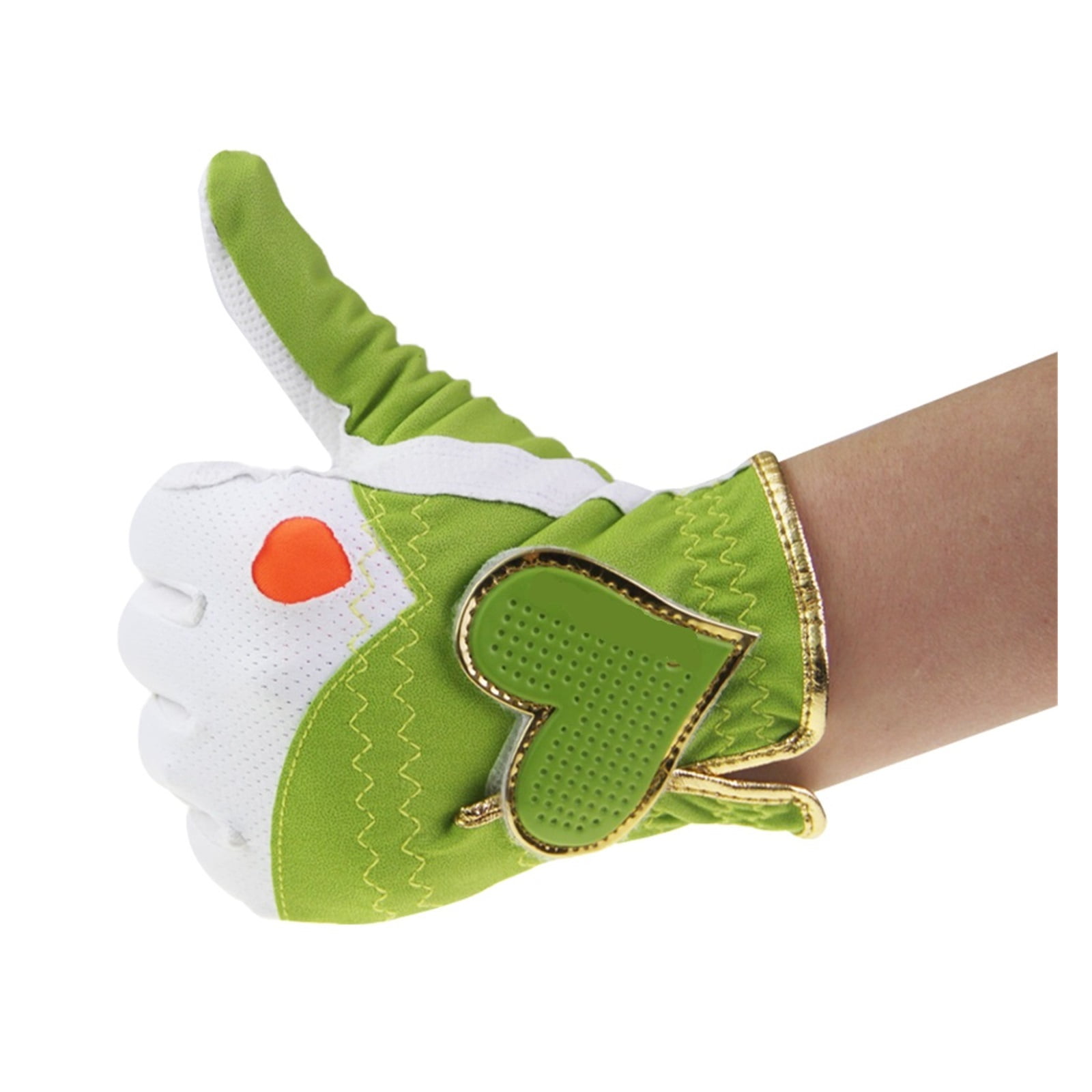 1 Pair Women's PU Leather Golf Gloves,Micro Soft Fiber Breathable Gloves