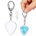 thumbnail image 1 of GOOHOCHY Llavero con soporte para púas de guitarra: Estuche transparente con forma de corazón para púas de guitarra, fácil de identificar y almacenar para amantes de la música., 1 of 8