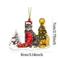 thumbnail image 3 of BiFandian Cat Acrylic Christmas Hanging Ornament, Festive Holiday Cat with Santa Hat and Scarf, Animal Christmas Ornaments, Cats Xmas Decor Tree Hanging, Kitten Christmas Decoration, 3 of 3