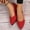 Red, variant on Womens Knitted Flats Lightweight Pointed Toe Breathable Mesh Summer Wide Width Casual Shoes Red 6