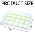 thumbnail image 4 of 23*13*7cm 15 Eggs Tray Holder with Lid,Egg Tray for Refrigerator,Portable Shatter-proof Covered Egg Container/Box(Green), 4 of 5