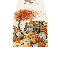 13x72 Inch Maple Leaf Pumpkin Print Tablecloth Rectangular Living Room Dining Table Decoration Dirt Resistant Table Flag For Thanksgiving Autumn Harvest Home Party Decor