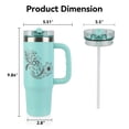 thumbnail image 6 of Ozark Trail 30 oz Stainless Steel Insulated Travel Tumbler with Handle and Flip Straw Lid, Turquoise, 6 of 13