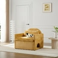 thumbnail image 5 of DEALTOPS Pet Friendly Accent Chair with Cat Hideaway, Modern Chenille Upholstered Armchair with Pillow, Yellow, 5 of 7