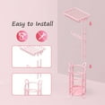 thumbnail image 3 of Toilet Paper Holder Stand Bathroom Tissue Dispenser Holders Rack Free Standing with Extra Shelf Storage Mega Rolls/Phone/Wipe - Silver, 3 of 6