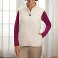 thumbnail image 2 of Polar Fleece Vest, Micro Fleece, 100% Polyester, Side Seam Pockets - Ivory, Small, 2 of 6