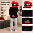 thumbnail image 2 of Big Mouth Pullover Hoodies Unisex Flannel Hooded Sweatshirt, Funny 3D Character Face Oversized Hoodie with Front Pocket for Casual Daily Party Streetwear, 2 of 8