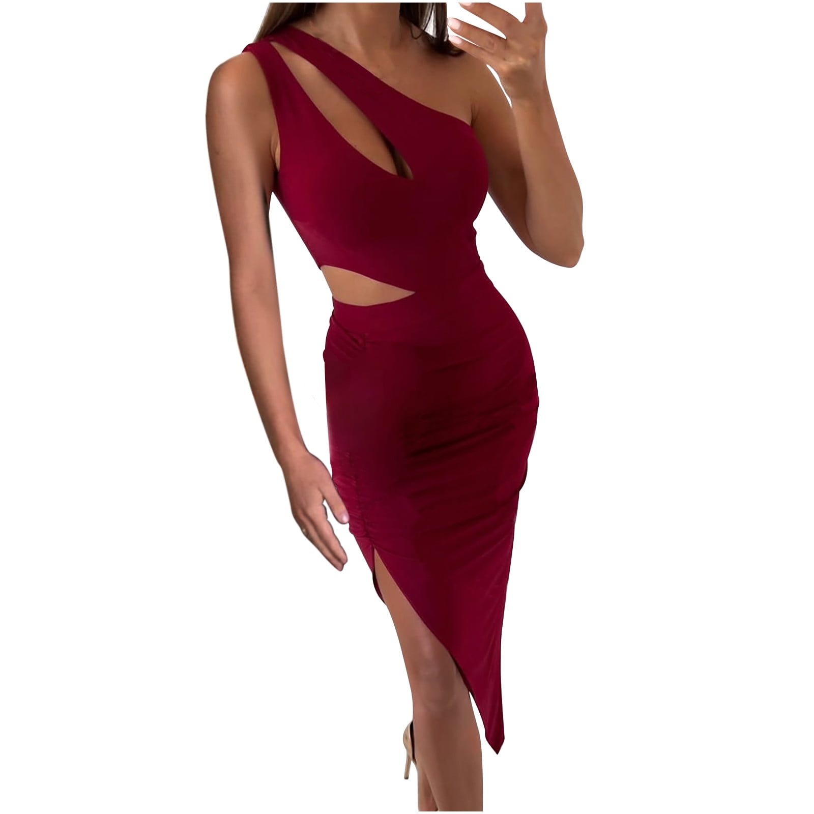 YFPWM Fall Wedding Guest Dresses Suspender Print Split Dress Salad Dress Stripe Lace Pageant