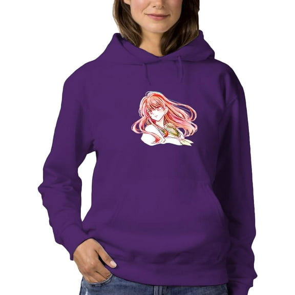 Anime Girl Tsundere Look Hoodie Women -Image by Shutterstock, Female Medium