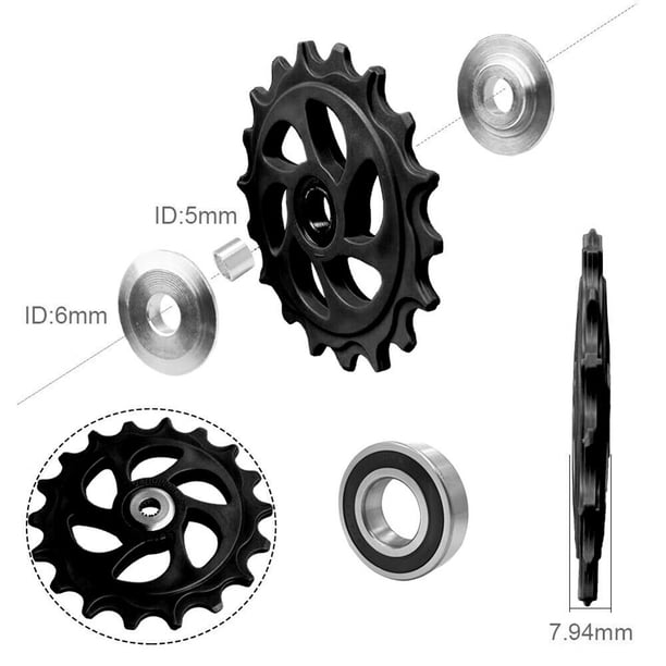 11T 12T 13T 14T roulement vtt vélo roue de guidage arrière