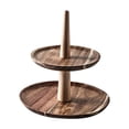 thumbnail image 2 of Abbracc Wooden Cake Stand Dessert Plate Home Decor Rustic Round Wood Cake s Serving 2 layer, 2 of 9