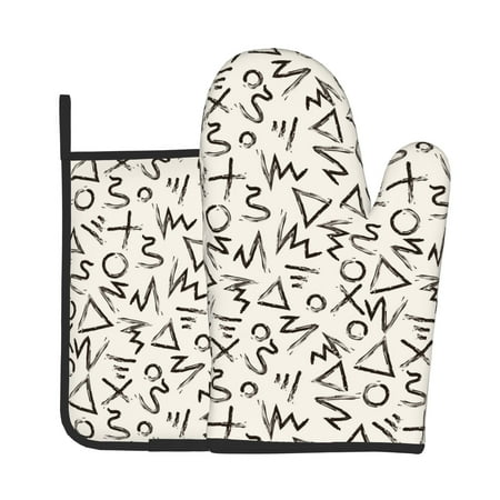 

Oven Gloves Hot Pads For Kitchen Decor Brushstroke Shapes Heat Resistant 2pcs For Cooking Baking Bbq