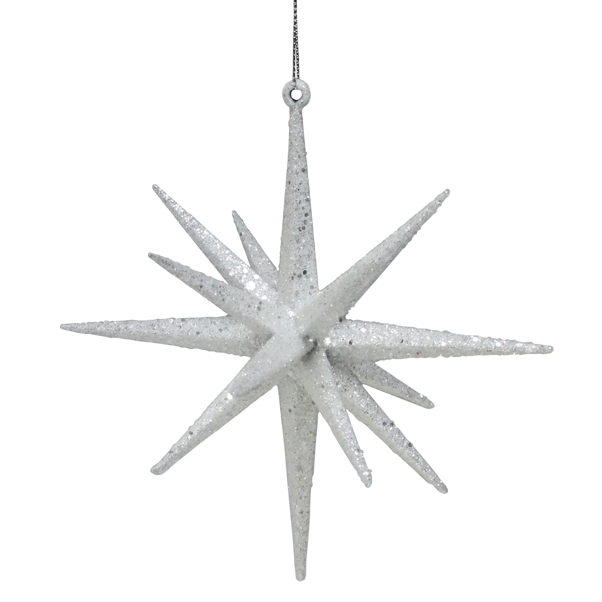 6" Sparkling White Starburst Christmas Ornament
