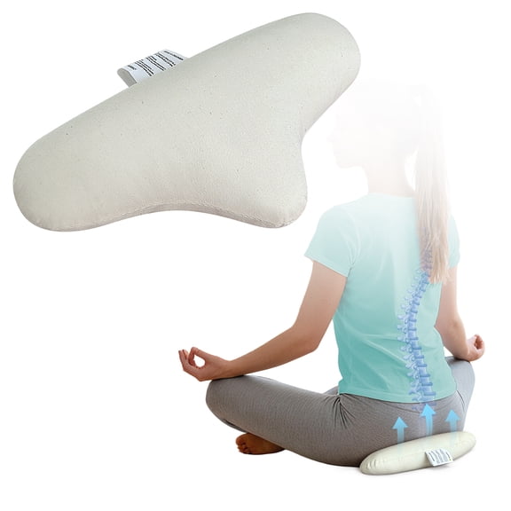 Meditation Cushion - Floor Pillows for Adults Sitting, Yoga Bolster,Portable Ergonomics Tailbone Support Mat Meditation Floor Pad with 100% Organic Cotton Cover & Polyester Cotton Fill