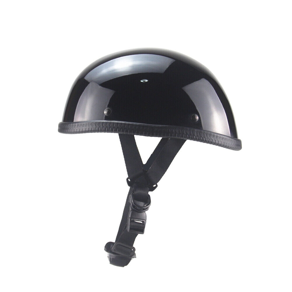 US German Half Helmet Novelty Shiny Black Motorcycle Cruiser Biker S,M,L,XL,XXL