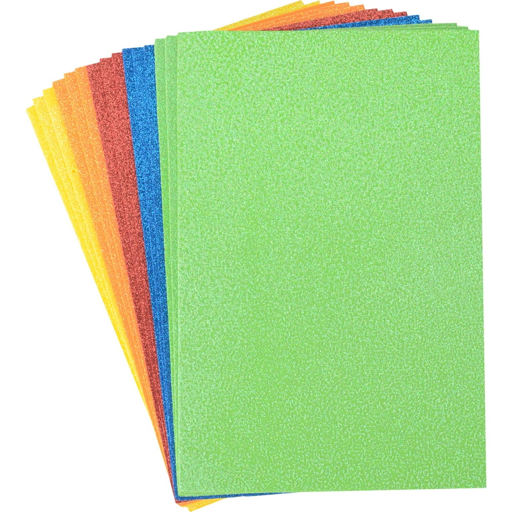 "Glitter Foam Sheets 5.5""X8.5"" 15/PkgPrimary Colors"