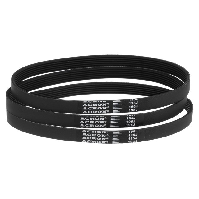 Unique Bargains 195J6 Rubber Poly V Belts, 6 Ribs PJ V-Ribbed Belt 19.5' Length x 0.55' Width x 0.14' Thick, 3 Packs