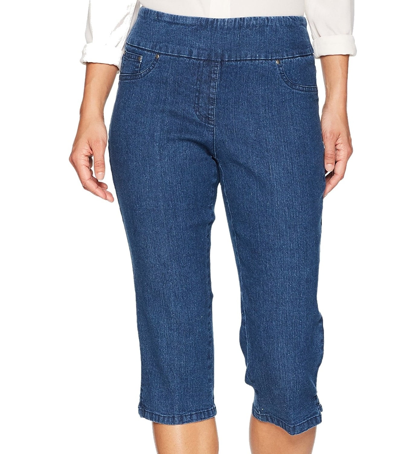 Ruby Rd. - Ruby Rd. NEW Blue Womens 16P Petite Pull-On Seamed Denim Capri Pants - Walmart.com