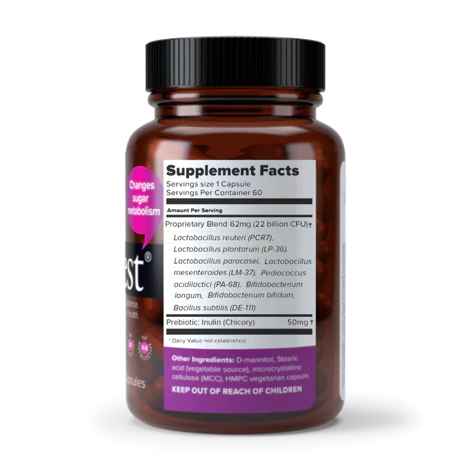 BiotiQuest® Sugar Shift® Probiotic Digestive Health Supplement for Women and Men, 60 Ct