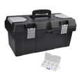 thumbnail image 4 of Caja de herramientas portátil, contenedor de almacenamiento, herramientas manuales, ferretería doméstica, estuche rígido de viaje Bandeja de 405 x 195 x 185 cm, 4 of 9