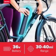 Huffy 27.5 Cadence 36V Adult Electric Comfort Bike, Fits Riders 60+, Gray, Unisex
