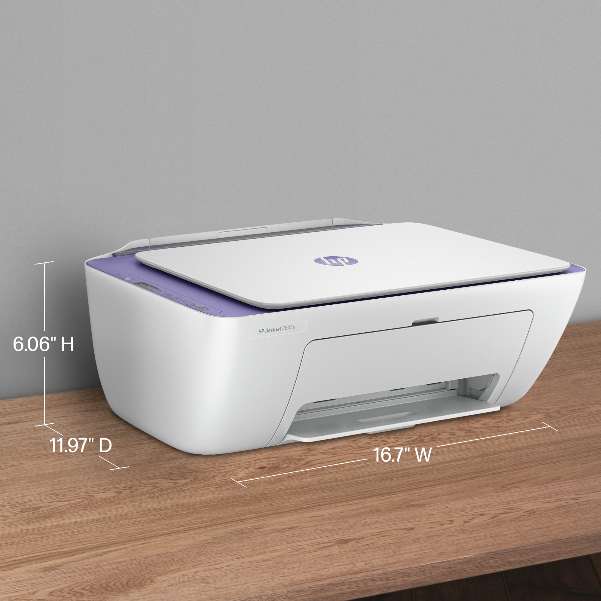 HP DeskJet 2842e Wireless All-in-One Color Inkjet Printer (Purple), Scanner, Copier, 6 months Free Instant Ink