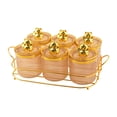 thumbnail image 2 of simhoa Kitchen Spice Jars 6 Grids with Tray Divided Nut Jars for Home Party Kitchen Amber Gold, 2 of 8