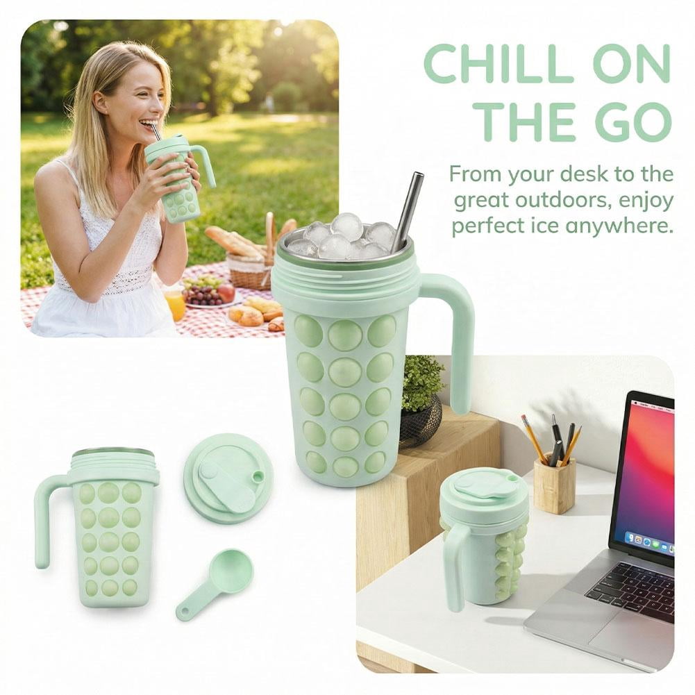 Premium No-Spill Ice Cube Tray with Lid - Reinforced Silicone Ice Maker for Freezer,Effortless Release Cube Mold for Whiskey & Drinks,Airtight, Leak-Proof, Reliable Kitchen Essentials