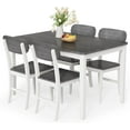 thumbnail image 7 of Tribesigns Modern 5-Piece Dining Table Set for 4, Wooden Kitchen Table with Solid Wood Legs and 4 Chairs, Grey & White, 7 of 7