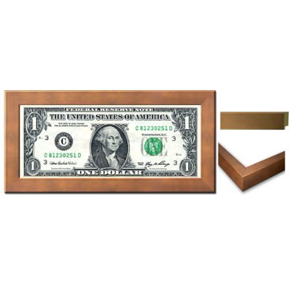 Business First Dollar Frame Metallic Bronze Wood