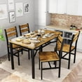 thumbnail image 2 of MIERES 4-Person Rustic Dining Set, Solid Wood Dining Set, Includes 4 Dining Chairs, Ideal for Small Homes, Apartments, and Kitchens—Brown, 2 of 5