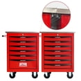 thumbnail image 5 of Noble House 6-Drawer Rolling Tool Organizer Cart, Steel Mobile Chest Storage with Worktop for Garage Workshop, Red, 5 of 13