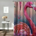 thumbnail image 2 of Orinice Pink Flamingo Shower Curtain Cute Tropical Flamingo Shower Curtain Relax Soak Unwind Bathroom Sign Bath Curtain Bathtub Bathroom Decor Shower Curtain with Hooks Waterproof Fabric  60x72, 2 of 7