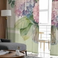 thumbnail image 4 of Vintage Botanical Sheer Curtains 72 Inches Long 2 Panels Set, Window Sheer Curtains for Living Room/Bedroom, Spring Floral Teal Pink Watercolor Light Filtering Rod Pocket Curtain 52'' x 72'' x 2, 4 of 7