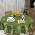 thumbnail image 6 of Spring Summer Leaf Tablecloth Round 60 Inch Green Plant Botanical Fern Leaves Decorative Table Cloth Washable Wrinkle Stain-Resistant Polyester Holiday Farmhouse Table Cover for Party Dinner, 6 of 6