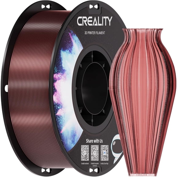 PETG Filament 1.75, 3D Printer Filament, Excellent Toughness High Precision, Odorless Non-Toxic Moistureproof, 1kg(2.2lbs) Glossy 3D Printing Filament for 3D Printer (Transp-Red)
